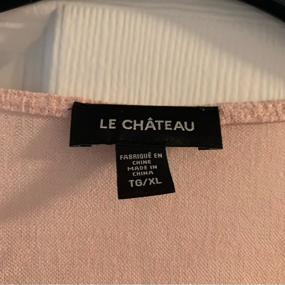 Le Chateau Pink Rouched Long Sleeve Top - Picture 6 of 9